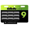 Gillette Labs Men's Razor Blade Refills with Exfoliating Bar, Green, 9 Refills