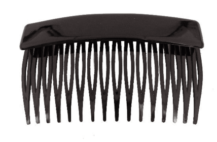 Large Lip French Back Comb (Tortoise Shell or Black) (Color: Black)