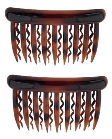 French Side Hair Combs in Wavy and Straight Tortoise Shell Combs (Color: Tortoise)