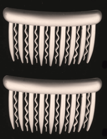 French Side Hair Combs in Wavy and Straight Tortoise Shell Combs (Color: Silver)